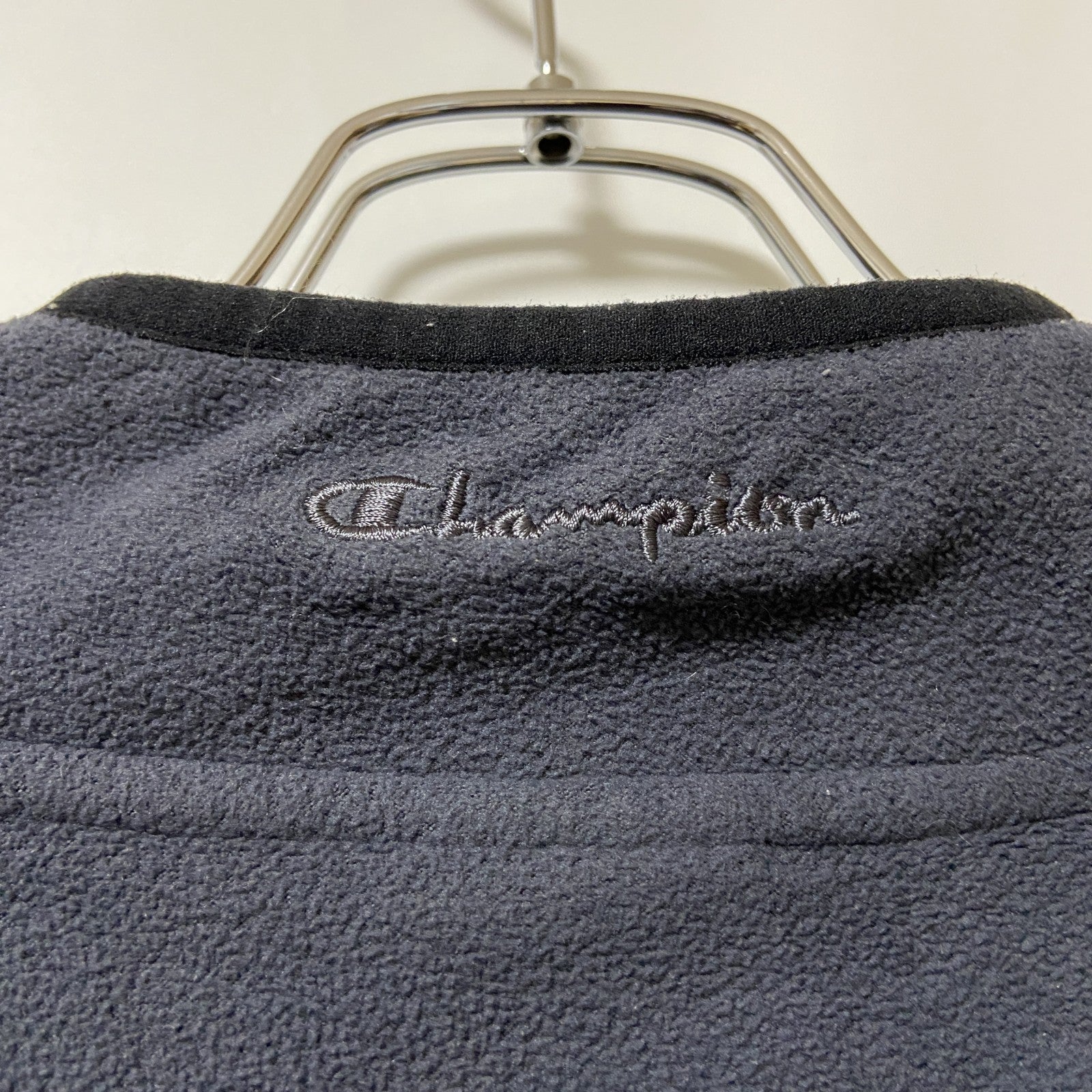 Champion　チャンピオン　ハーフジップフリースジャケット/ボアジャケット　ラグランスリーブ　現行　紺　ネイビー　Lサイズ　古着