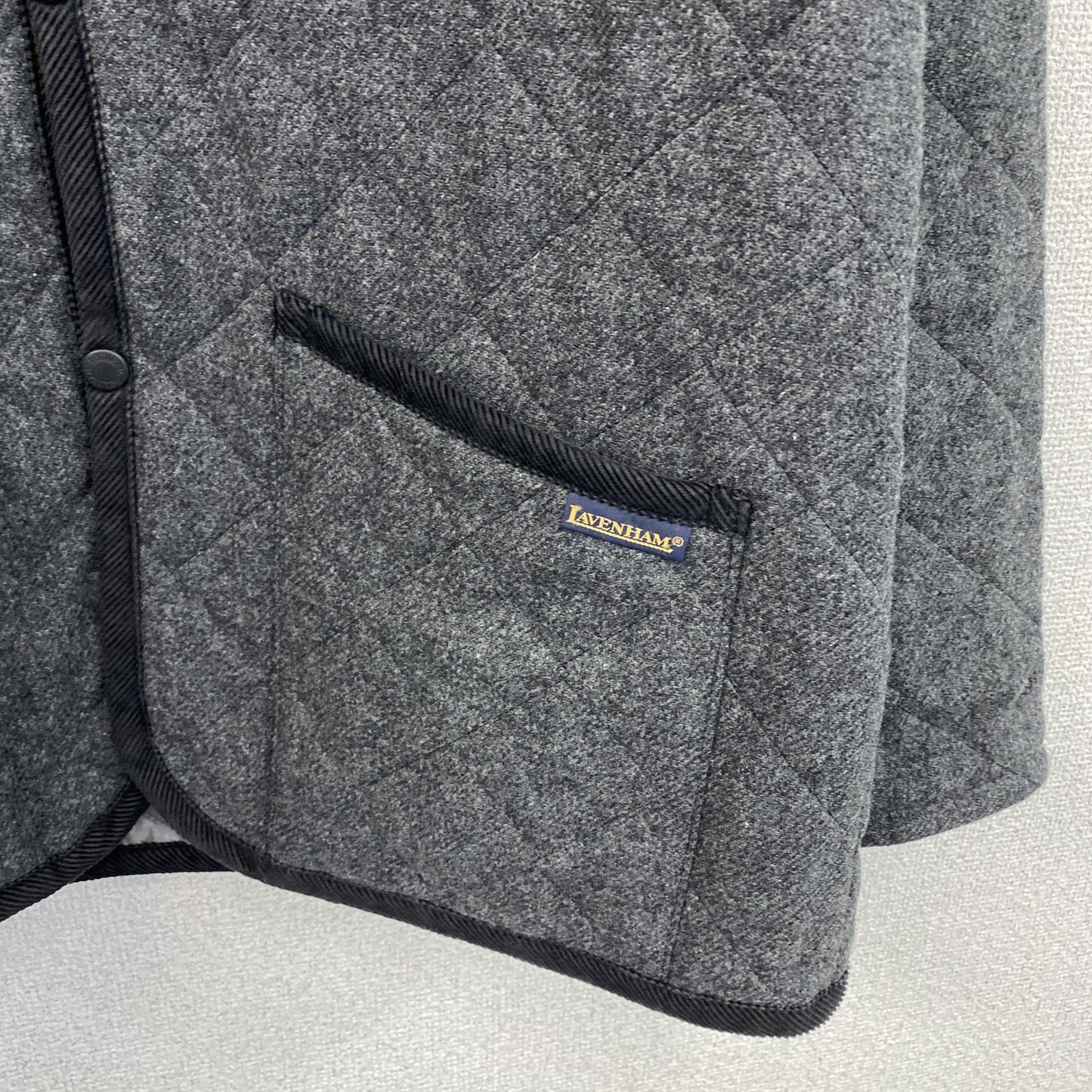 LAVENHAM　ラベンハム　WOOL DENHAM　キルティングジャケット　中綿入り　灰色　グレー　38サイズ