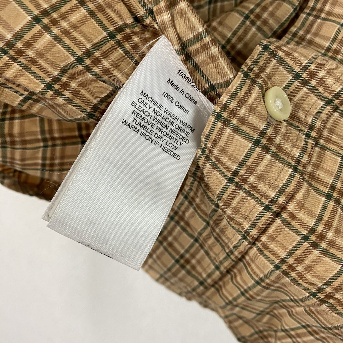 Ralph Lauren　ラルフローレン　長袖ボタンダウンシャツ　チェック柄　茶色　ブラウン　XSサイズ　古着