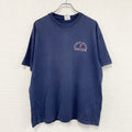 Hanes　ヘインズ　半袖プリントTシャツ　シングルステッチ　紺　ネイビー　XLサイズ　古着