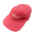 KENSHO ABE SPORTS　 ケンショウアベ　フリースキャップ　ベースボールキャップ　刺繍ロゴ　赤　レッド　FREEサイズ　古着