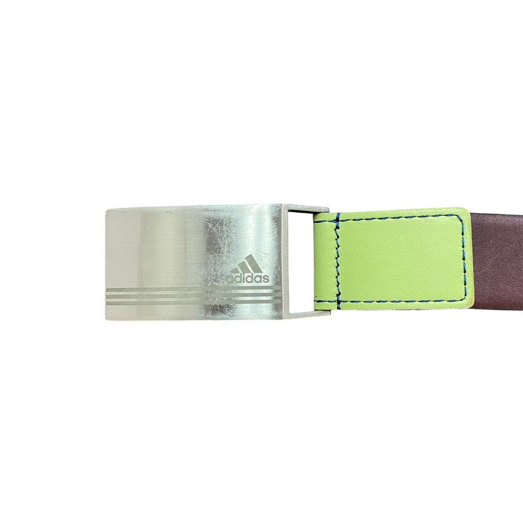 adidas　アディダス　メタルバックルレザーベルト　茶色　ブラウン　古着