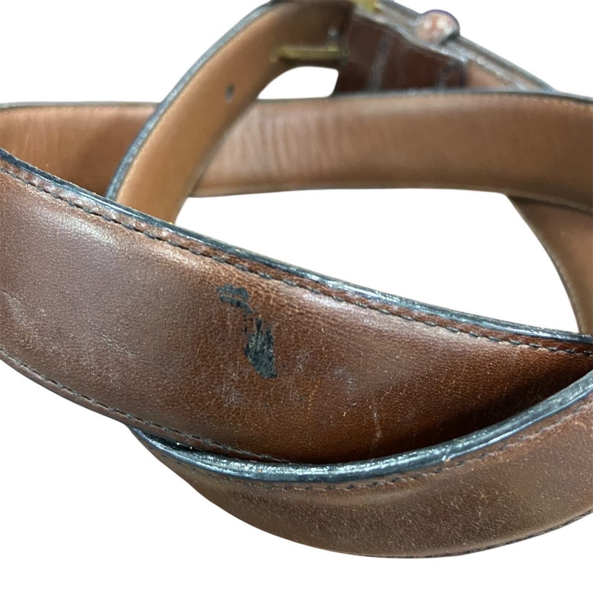 LANDS END　ランズエンド　506　レザーベルト　茶色　ブラウン　古着