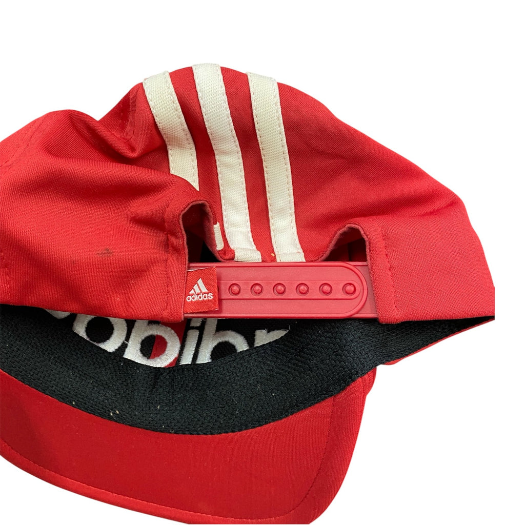adidas　アディダス　6パネルキャップ　ベースボールキャップ　赤　レッド　Fサイズ　古着