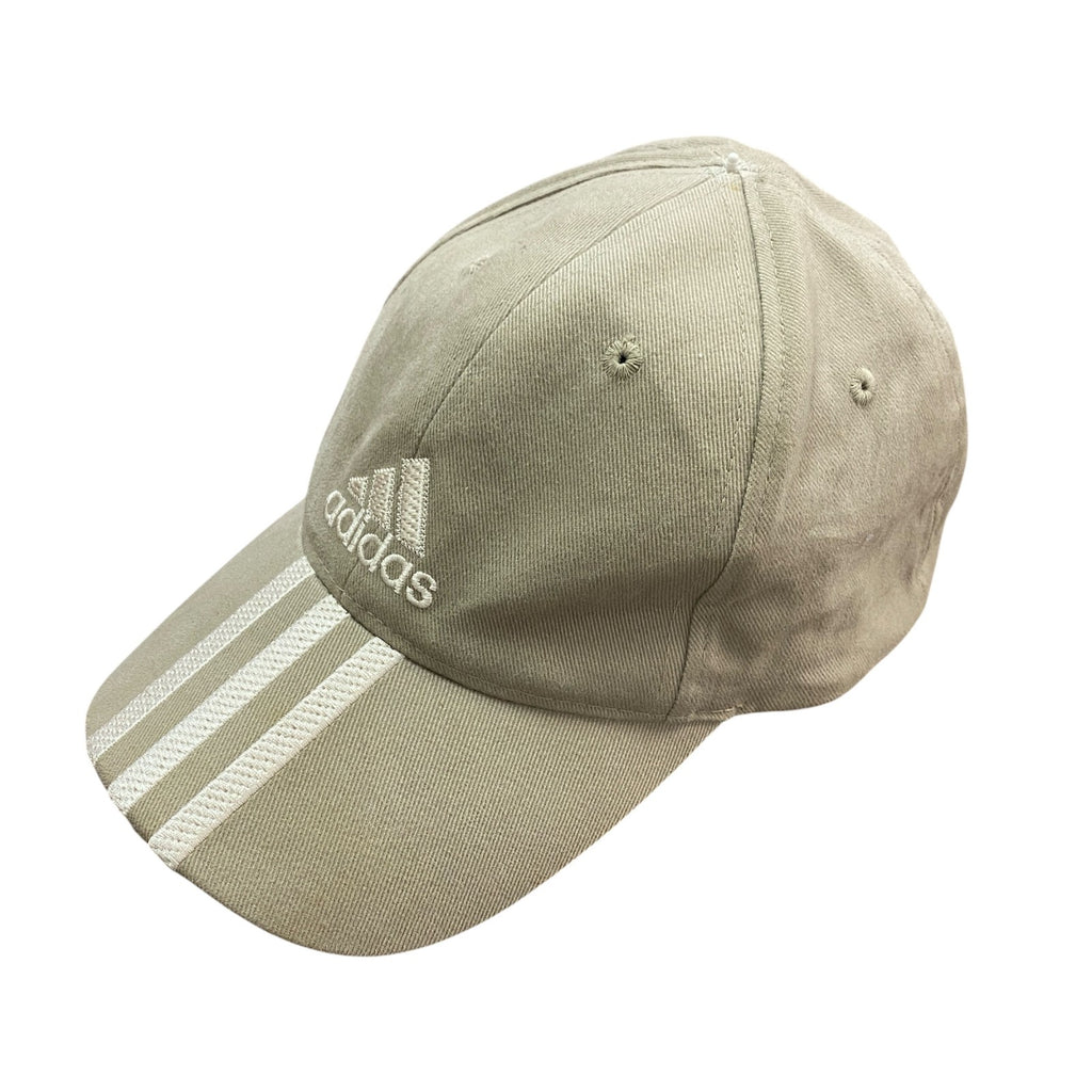 adidas　アディダス　6パネルキャップ　ベースボールキャップ　ベージュ　Fサイズ 帽子 メンズ コットン 古着