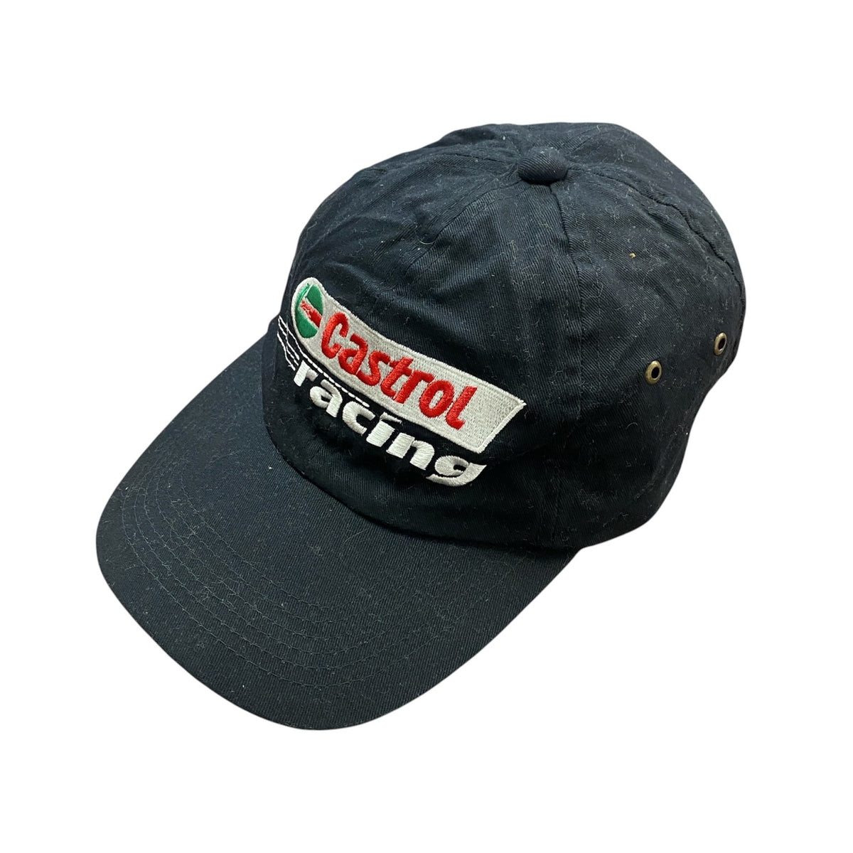 Castrol　カストロール　6パネルキャップ　レーシングキャップ　黒　ブラック　Fサイズ　古着